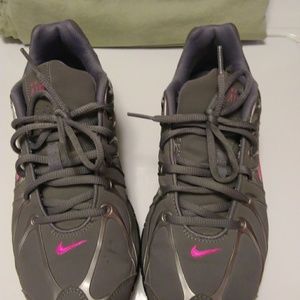 Gray and pink air max